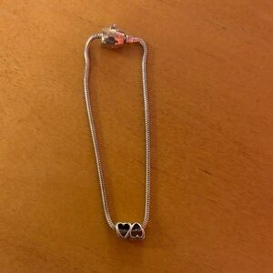 Sterling Silver Heart Charm Bracelet